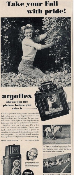 Norma Jean Baker models for Argoflex Cameras, c. 1946
